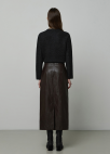 H라인 레더 스커트_BROWN_8
