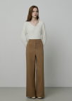 스티치 와이드 팬츠_DARK BEIGE_5