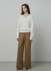 스티치 와이드 팬츠_DARK BEIGE_7