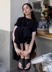 [Exclusive] 플리츠 랩 스커트_STRONG BLACK_11