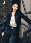 노카라 벨벳 크롭 자켓_BLACK_6