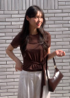 페이크 레더 미니 호보백_BROWN_20