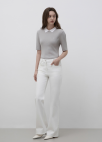 부츠컷 자수 데님 팬츠_WHITE_5
