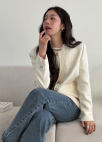 [Exclusive]프린지 라인 트위드 자켓_IVORY_6