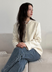 [Exclusive]프린지 라인 트위드 자켓_IVORY_4