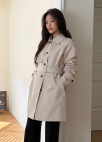 [Exclusive]벨티드 하프 트렌치 코트_LIGHT BEIGE_4