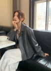페이크 레더 카라 자켓_DARK GREY_4