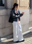 페이크 레더 카라 자켓_DARK GREY_6