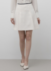 자바라 라인 블록 미니 스커트_IVORY_7