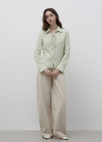 [Exclusive]레이스업 포인트 셔츠 블라우스_LIGHT GREEN_5