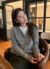 [Exclusive]레귤러핏 라운드넥 울 가디건_GREY_6