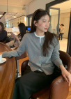 [Exclusive]레귤러핏 라운드넥 울 가디건_GREY_4