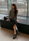 [Exclusive]레귤러핏 라운드넥 울 가디건_GREY_7