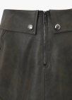 [시즌오프]비대칭 레이어드 레더 스커트_DARK KHAKI_13