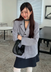 패널 플레어 스커트_NAVY_4