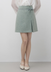 울 블렌디드 텍스쳐 블록 미니 스커트_MINT_8