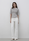 배색 카라 하프슬리브 니트_GREY_5