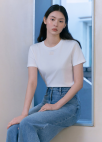 [Exclusive]미니 로고 포인트 베이직 티셔츠_WHITE_16