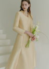 [BRIDE]벨티드 A라인 카라 원피스_YELLOW_5