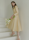 [BRIDE]벨티드 A라인 카라 원피스_YELLOW_6