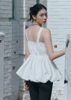 [Exclusive]스퀘어넥 버튼 페플럼 블라우스_IVORY_11