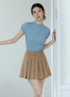[Exclusive]벨티드 플리츠 미니 스커트_BEIGE_5