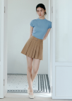 [Exclusive]벨티드 플리츠 미니 스커트_BEIGE_7