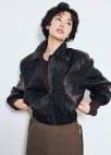 스탠카라 집업 레더 자켓_BLACK_5