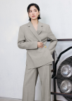원버튼 셋업 테일러드 싱글 자켓_LIGHT BEIGE_7