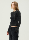 [시즌오프]워시드 리브드 슬림 티셔츠_DARK GREY_6