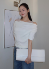 배색 레이어 하프 슬리브 니트탑_IVORY_10