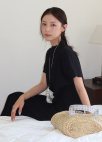 [Exclusive]플리츠 모크넥 블라우스_STRONG BLACK_22