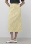 텍스처 블록 H라인 스커트_YELLOW_6