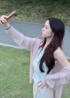 [Exclusive] 스트라이프 텍스쳐 루즈핏 셔츠 블라우스_PINK_17