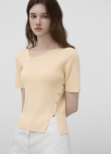 [Exclusive]사이드 버튼 리브 니트 탑_LIGHT YELLOW_5