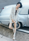 포인트 버튼 브이넥 린넨 자켓_BEIGE_6
