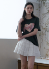 [Exclusive]하트 그래픽 프린트 티셔츠_DARK GREY_5