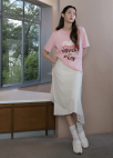 [Exclusive]하트 그래픽 레터링 프린트 티셔츠_PINK_8