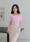 스퀘어넥 하프 슬리브 니트탑_PINK_9