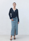 사선 프론트 데님 롱 스커트_BLUE_6