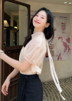 [Exclusive]하프 슬리브 시어 블라우스_LIGHT PINK_11