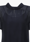 [Exclusive]하프 슬리브 시어 블라우스_DARK NAVY_15