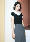 [Exclusive]랩 디테일 미디 스커트_DARK GREY_7