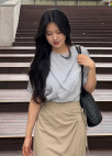 [Exclusive]랩 디테일 미디 스커트_BEIGE_8