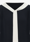 컬러 블록 스카프 포인트 블라우스_NAVY_11