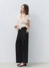 [Exclusive]사이드 벨티드 와이드 슬랙스_BLACK_7