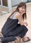 칼라 스티치 슬리브리스 롱 드레스_BLACK_12