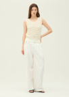 [시즌오프]투턱 세미 와이드 팬츠_WHITE_6