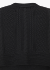 케이블 니트 레이어드 가디건_BLACK_14