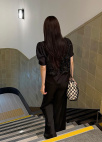 텍스처 레이어드 블라우스_BLACK_8
